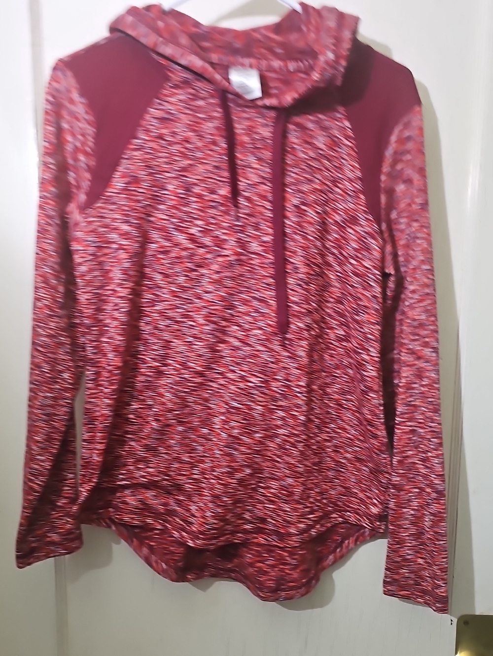 Women's Marled Hoodie Pullover in Burgundy Red